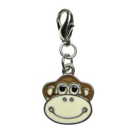 Happy Monkey Face Enamel Charm