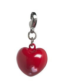 Red Heart Metal Jingle Bell Charm