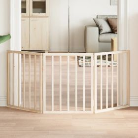 Dog Gate Foldable 3 Panels 59.1 " Poplar Wood