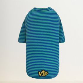VIP Baby Dog Tee (Color: Striped Teal, size: SM)