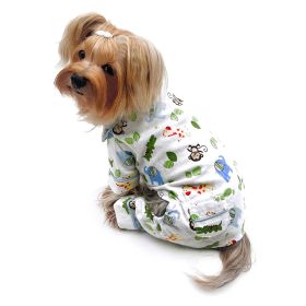 Zoo Animals Flannel Pajamas with 2 Pockets (size: XS)