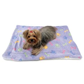 Ultra Plush Colorful Bones/Paws Blanket (size: S)