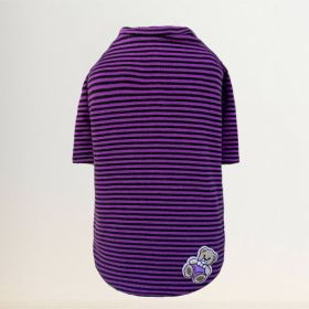 Striped Baby Beer Dog Tee (Color: Striped Purple, size: XS)