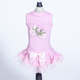 Bicycle Dog Dress (Color: pink, size: LG)