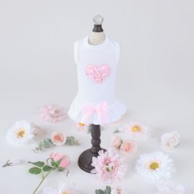Puff Heart Dog Dress (Color: pink, size: LG)